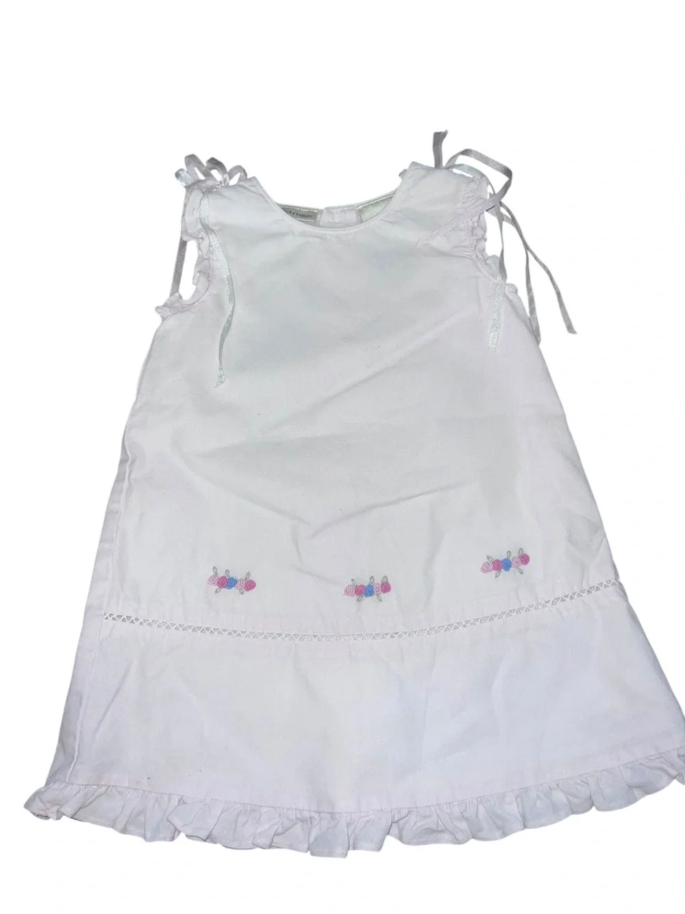 Laura Ashley Pale Pink Girls' Sundress with Tie Straps